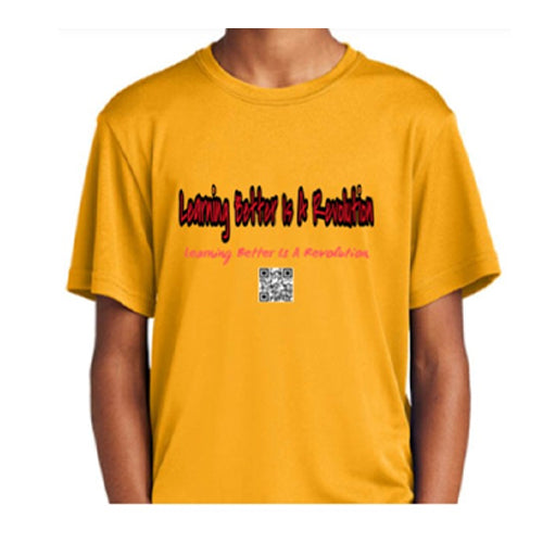 Black & Yellow Hello Learnerz Youth Posi Charge Competitor Tee