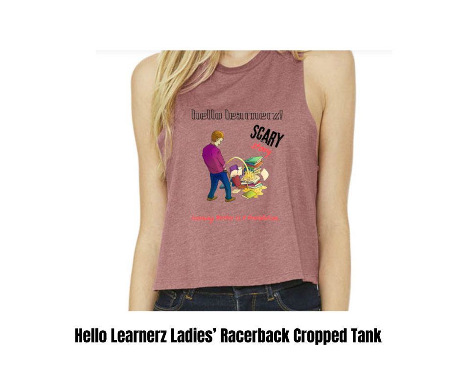 Hello Learnerz Ladies’ Racerback Cropped Tank