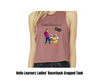 Hello Learnerz Ladies’ Racerback Cropped Tank