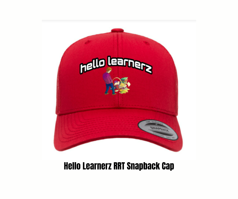 Hello Learnerz Red Retro Trucker Snapback Cap